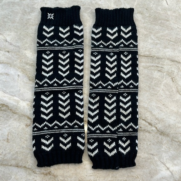 NEW Knit Leg Warmers | Black and White Chevron | OS - Picture 1 of 4